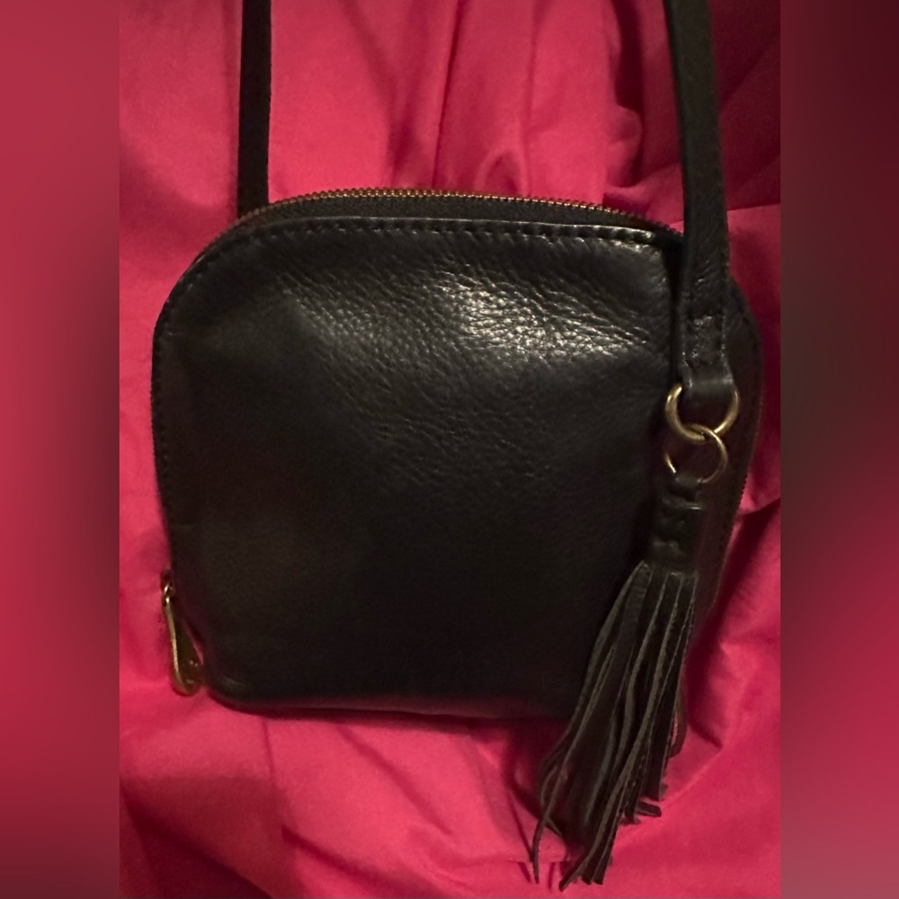HOBO Mash Black Pebble Leather Crossbody Bag